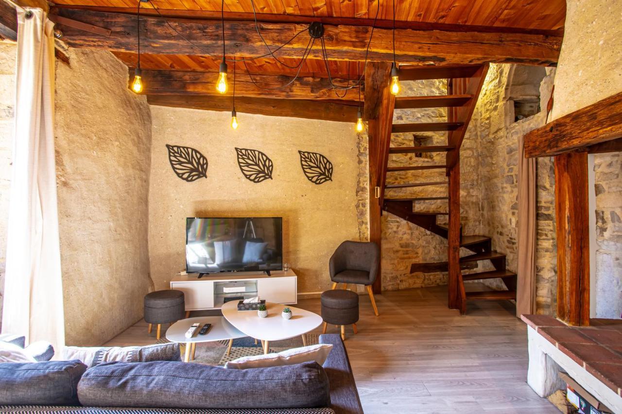 Maison En Pierres Au Coeur Du Village Medieval De Villeneuve Екстер'єр фото
